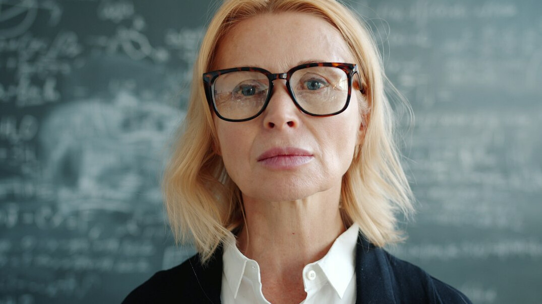 woman interviewing in school